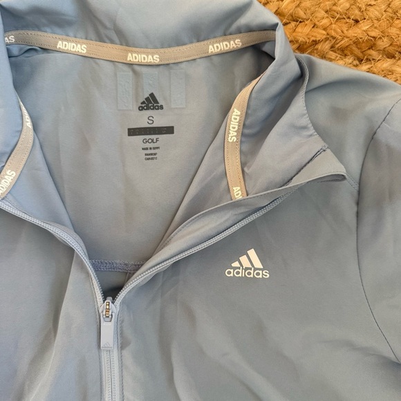 Adidas Golf Women’s Small Lightweight Blue Zip Front Athletic Jacket - Picture 3 of 6